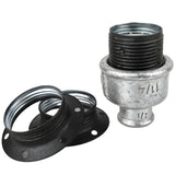 E27-Fassungsset aus mattem Metall in Grau auf Fitting mit Innengewinde 1/2'' (15x21mm) aus verzinktem Temperguss