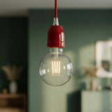 E27-Fassung aus Porzellan — Rot
