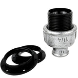E27-Fassungsset aus Bakelit auf Fitting mit Innengewinde 1/2'' (15x21mm) aus verzinktem Temperguss