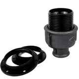 E27-Fassungsset aus Bakelit auf Fitting mit Innengewinde 1/2'' (15x21mm) aus schwarzem Temperguss (Eco)