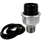 E27-Fassungsset aus Bakelit auf Fitting mit Außengewinde aus verzinktem Temperguss