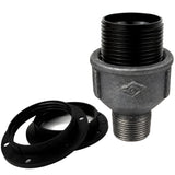 E27-Fassungsset aus Bakelit auf Fitting mit Außengewinde aus schwarzem Temperguss (Eco)