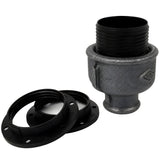 E27-Fassungsset aus Thermoplast auf Fitting mit Innengewinde 1/2'' (15x21mm) aus schwarzem Temperguss (Eco)