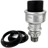E27-Fassungsset aus Thermoplast auf Fitting mit Außengewinde 1/2'' (15x21mm) aus verzinktem Temperguss