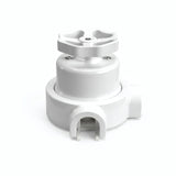 Porzellan-Wechselschalter-Set mit Knebel und Sockel — Weiß / Weiß / 2 Auslässe
