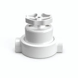 Porzellan-Wechselschalter-Set mit Knebel und Sockel — Weiß / Weiß / 2 Auslässe in Reihe