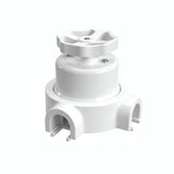 Porzellan-Wechselschalter-Set mit Knebel und Sockel — Weiß / Weiß / 2 Auslässe