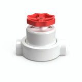 Porzellan-Wechselschalter-Set mit Knebel und Sockel — Weiß / Rot / 2 Auslässe in Reihe