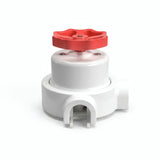 Porzellan-Wechselschalter-Set mit Knebel und Sockel — Weiß / Rot / 2 Auslässe