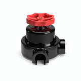 Porzellan-Wechselschalter-Set mit Knebel und Sockel — Schwarz / Rot / 2 Auslässe