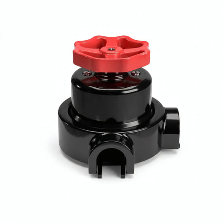 Porzellan-Wechselschalter-Set mit Knebel und Sockel — Schwarz / Rot / 2 Auslässe