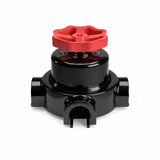 Porzellan-Wechselschalter-Set mit Knebel und Sockel — Schwarz / Rot / 3 Auslässe