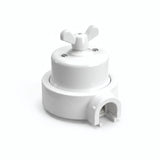 Porzellan-Wechselschalter-Set mit Flügelmutter und Sockel — Weiß / Weiß / 1 Auslass