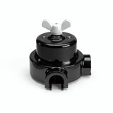 Porzellan-Wechselschalter-Set mit Flügelmutter und Sockel — Schwarz / Weiß / 2 Auslässe