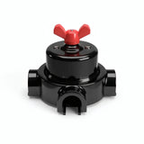 Porzellan-Wechselschalter-Set mit Flügelmutter und Sockel — Schwarz / Rot / 3 Auslässe