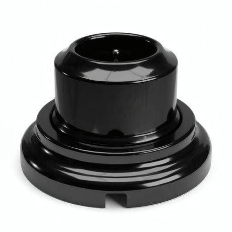 Wandsteckdose mit Sockel aus Porzellan – Set — Französisch 2P+T 16 A / Schwarz / Flach Ø 100 mm