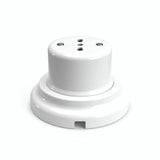 Wandsteckdose mit Sockel aus Porzellan – Set — Italienisch 2P+T 10/16 A / Weiß / Flach Ø 100 mm