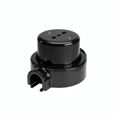 Wandsteckdose mit Sockel aus Porzellan – Set — Italienisch 2P+T 10/16 A / Schwarz / 1 Auslass
