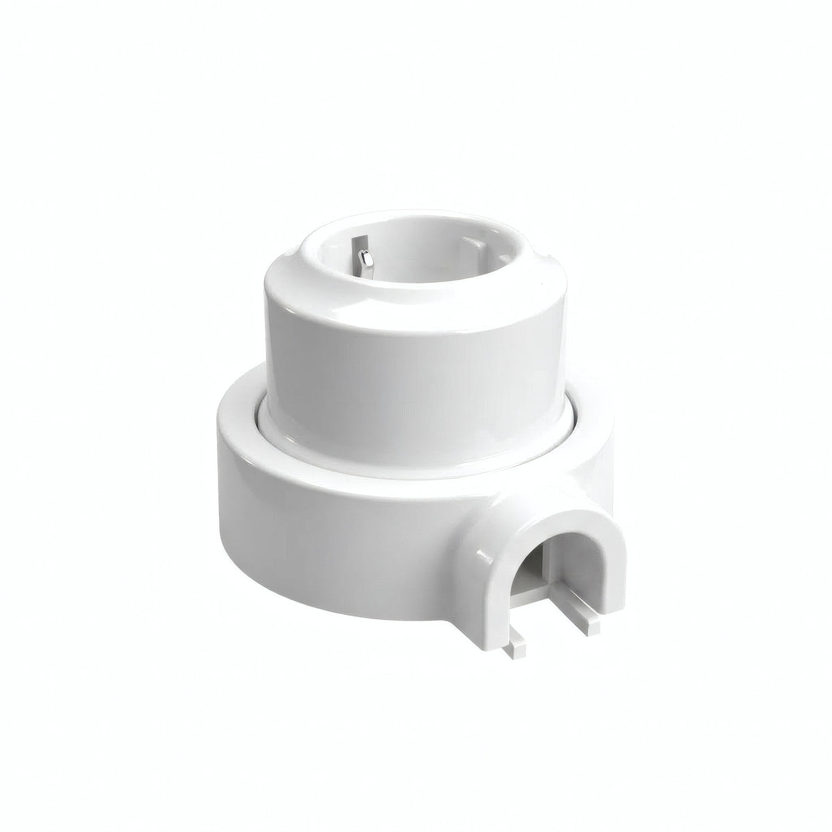 Wandsteckdose mit Sockel aus Porzellan – Set — Schuko 2P+T 16 A / Weiß / 1 Auslass
