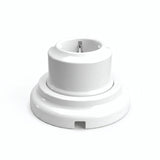 Wandsteckdose mit Sockel aus Porzellan – Set — Schuko 2P+T 16 A / Weiß / Flach Ø 100 mm