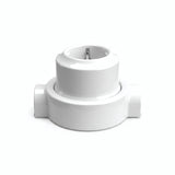 Wandsteckdose mit Sockel aus Porzellan – Set — Schuko 2P+T 16 A / Weiß / 2 Auslässe in Reihe