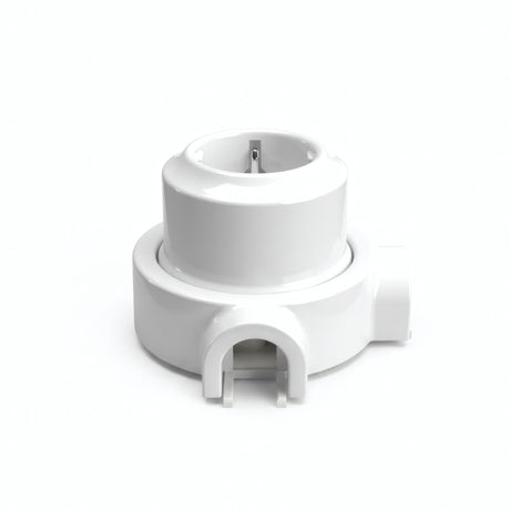 Wandsteckdose mit Sockel aus Porzellan – Set — Schuko 2P+T 16 A / Weiß / 2 Auslässe