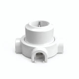 Wandsteckdose mit Sockel aus Porzellan – Set — Schuko 2P+T 16 A / Weiß / 3 Auslässe