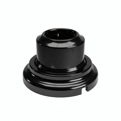 Wandsteckdose mit Sockel aus Porzellan – Set — Schuko 2P+T 16 A / Schwarz / Flach Ø 100 mm