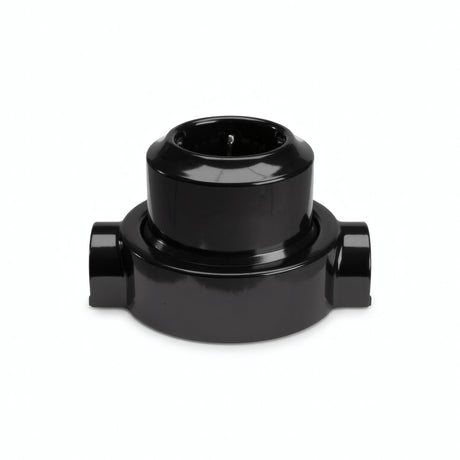 Wandsteckdose mit Sockel aus Porzellan – Set — Schuko 2P+T 16 A / Schwarz / 2 Auslässe in Reihe