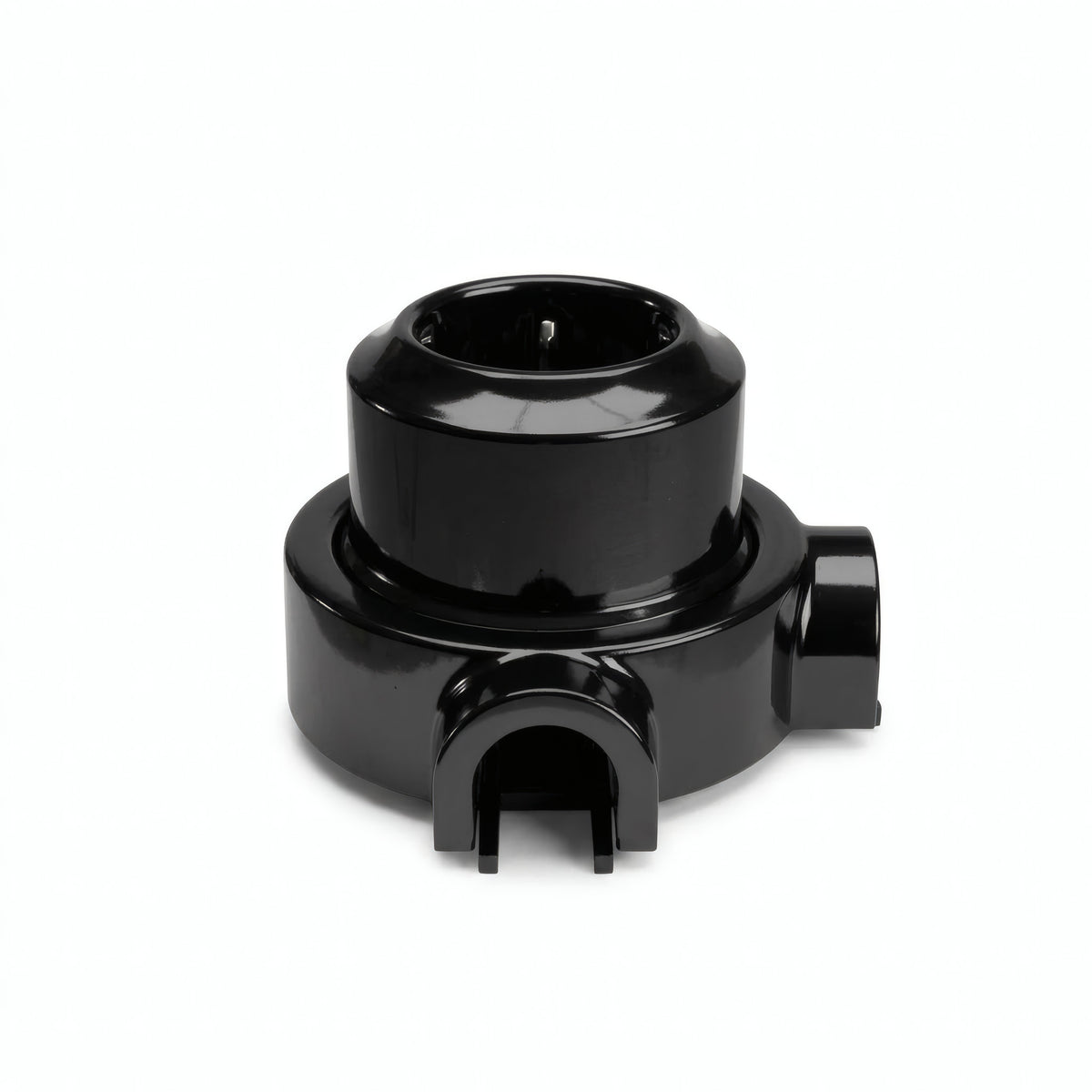 Wandsteckdose mit Sockel aus Porzellan – Set — Schuko 2P+T 16 A / Schwarz / 2 Auslässe