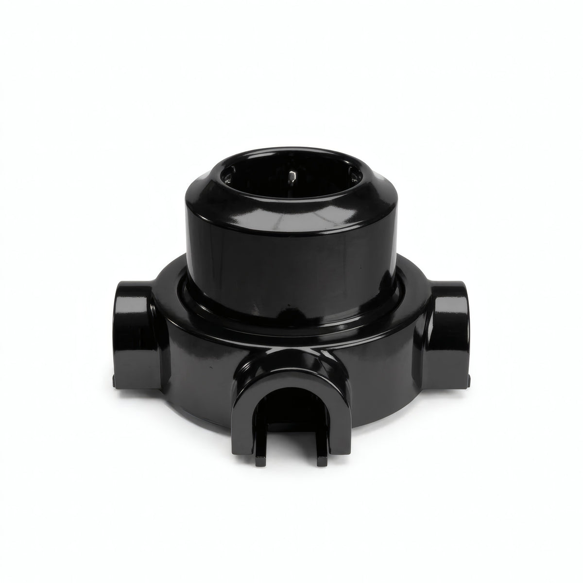 Wandsteckdose mit Sockel aus Porzellan – Set — Schuko 2P+T 16 A / Schwarz / 3 Auslässe