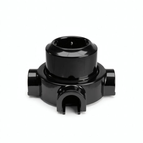 Wandsteckdose mit Sockel aus Porzellan – Set — Schuko 2P+T 16 A / Schwarz / 3 Auslässe