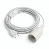 Lampe mit verdrilltem Textilkabel, Baumwolle Optisch Weiß, Fassung E27
