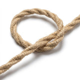 Nahaufnahme des verdrillten Textilkabels, Jute Natur