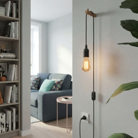 Lampe mit einfarbigem Textilkabel, Anwendungsbeispiel