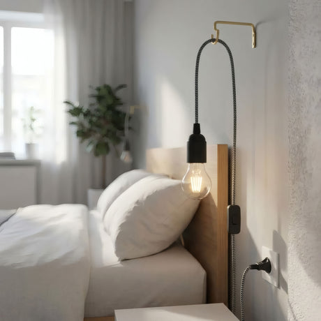 Lampe mit Zickzack-Textilkabel, Anwendungsbeispiel