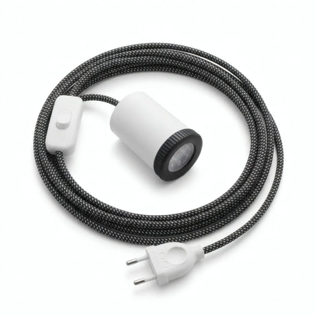 Mini-Spot GU10 mit Stecker, Ausführung Weiß matt