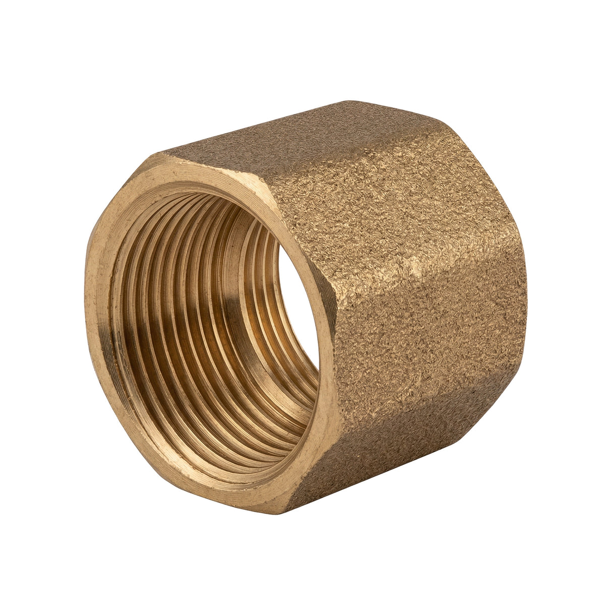 Muffe gleiches Innengewinde-Innengewinde mit Anschlag aus Messing CW617N BSP – isometrische Ansicht