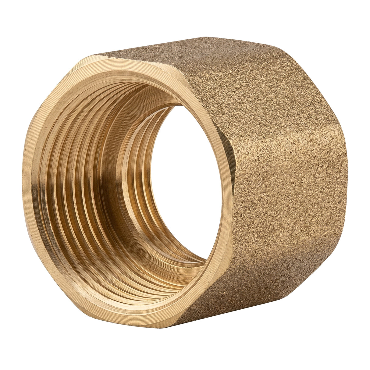 Muffe gleiches Innengewinde-Innengewinde mit Anschlag aus Messing CW617N BSP – Vorderansicht