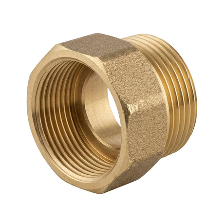 Muffe gleiches männlich-weiblich aus Messing CW617N BSP - isometrische Ansicht 3/4