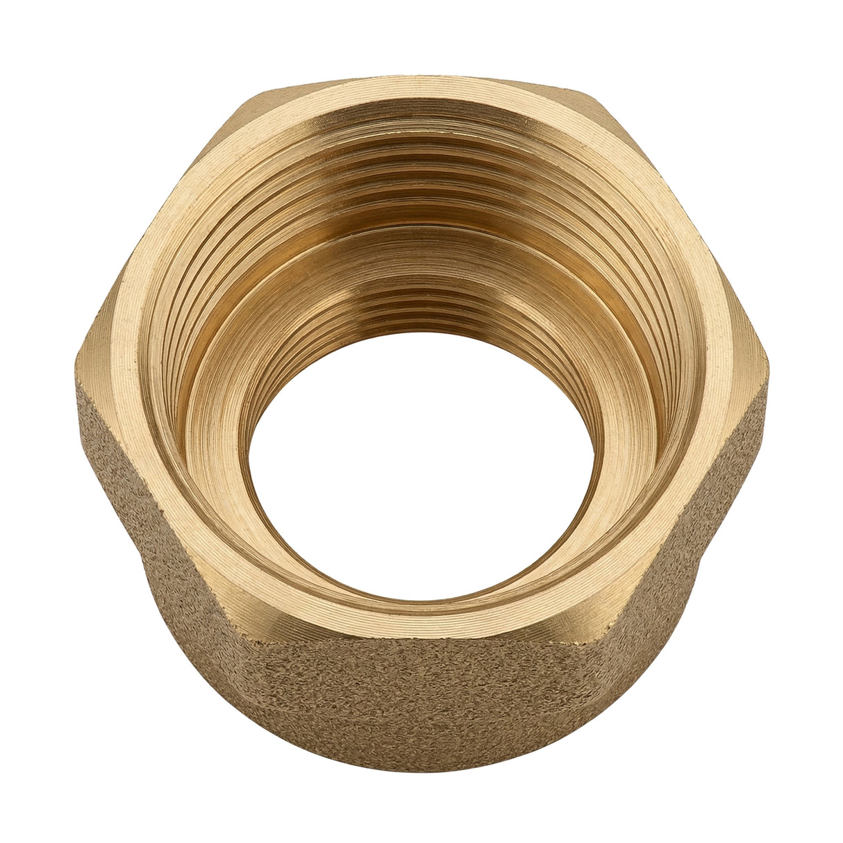 Muffe reduziert weiblich-weiblich aus CW617N Messing BSP – Draufsicht