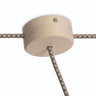 Zylindrischer Mini-Baldachin aus Holz, Ø 88 mm — 1 zentrale und 2 seitliche Bohrungen / Natur