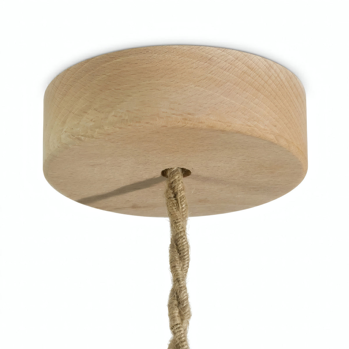 Zylindrischer Mini-Baldachin aus Holz, Ø 88 mm — 1 zentrale Bohrung / Natur