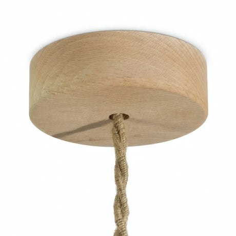 Zylindrischer Mini-Baldachin aus Holz, Ø 88 mm — 1 zentrale Bohrung / Natur
