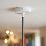 Zylindrischer Mini-Baldachin aus Metall, Ø 83 mm — 1 zentrale Bohrung / Konisch, Thermoplast / Weiß matt