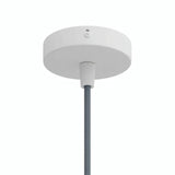 Zylindrischer Mini-Baldachin aus Metall, Ø 83 mm — 1 zentrale Bohrung / Konisch, Thermoplast / Weiß matt