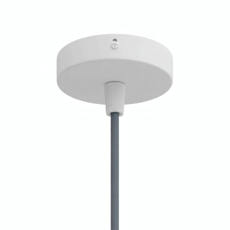 Zylindrischer Mini-Baldachin aus Metall, Ø 83 mm — 1 zentrale Bohrung / Konisch, Thermoplast / Weiß matt
