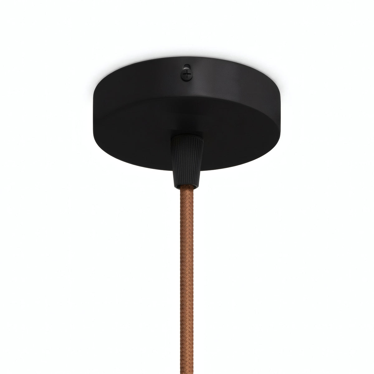 Zylindrischer Mini-Baldachin aus Metall, Ø 83 mm — 1 zentrale Bohrung / Konisch, Thermoplast / Schwarz
