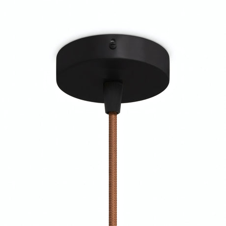Zylindrischer Mini-Baldachin aus Metall, Ø 83 mm — 1 zentrale Bohrung / Konisch, Thermoplast / Schwarz
