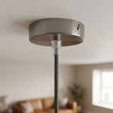 Zylindrischer Mini-Baldachin aus Metall, Ø 83 mm — 1 zentrale Bohrung / Konisch, Thermoplast / Satiniertes Titan